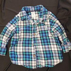 Carter's little boys 6month flannel plaid shirt